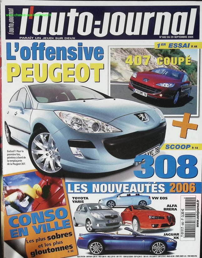 L'offensive Peugeot - L'auto journal - n° 682 - 2005 - revue magazine - voiture