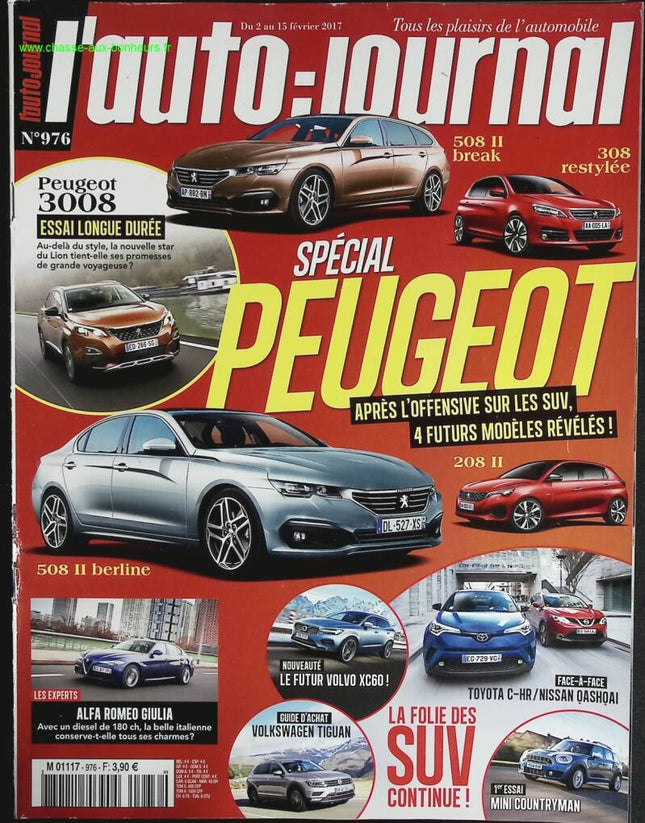 Spécial Peugeot - L'auto journal - n° 976 - 2017 - revue magazine - voiture