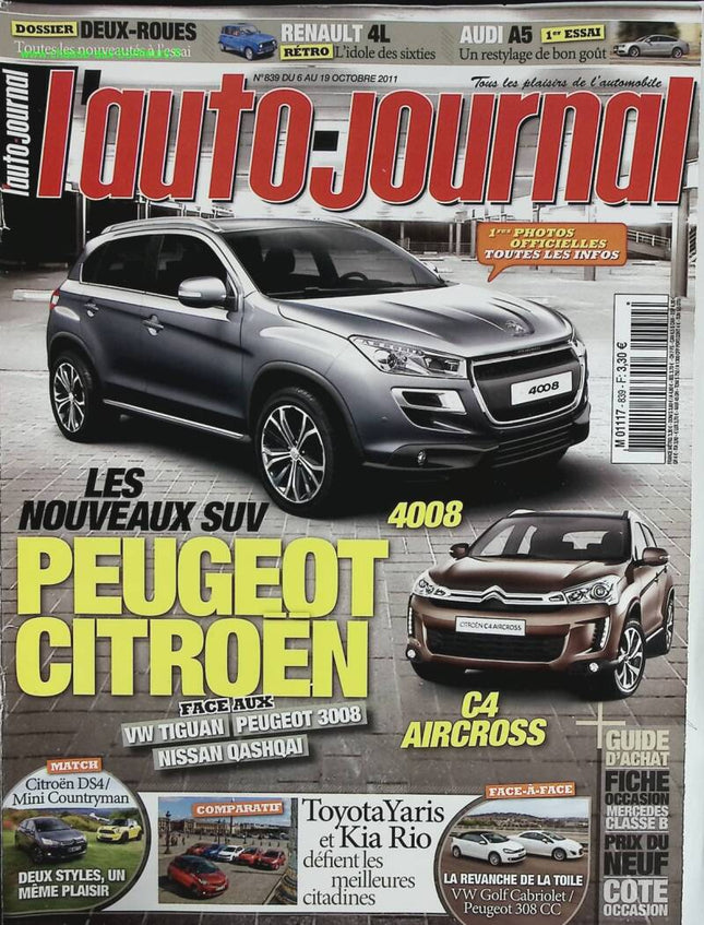 Peugeot Citroën SUV - L'auto journal - n° 839 - 2011 - magazine review - car