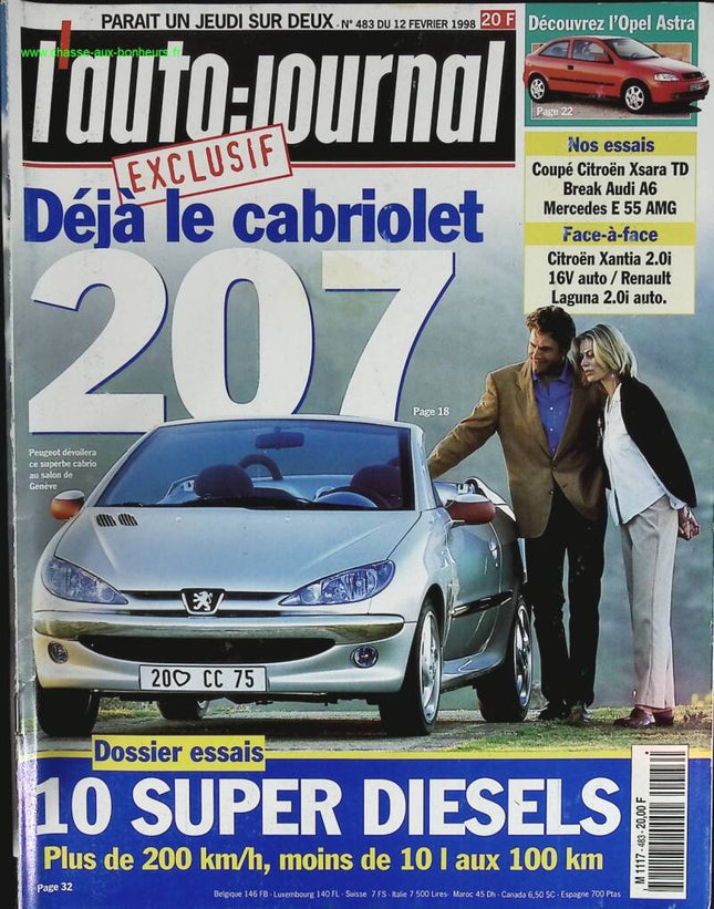 Déjà le cabriolet Peugeot 207 - L'auto journal - n° 483 - 1998 - revue magazine - voiture