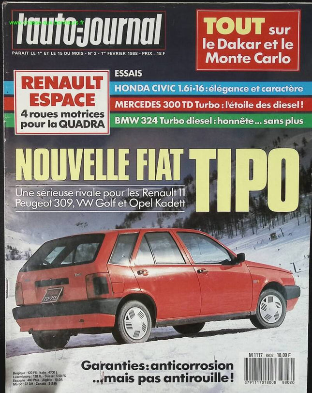 Fiat Tipo – L'auto Journal – Nr. 2 – 1988 – Zeitschriftenrezension – Auto