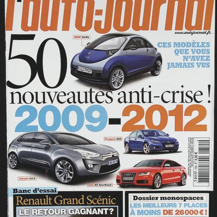 50 nouveautés anti crise - L'auto journal - n° 775 - 2009 - revue magazine - voiture