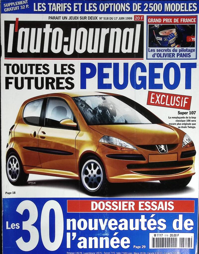 All the future Peugeots - L'auto journal - n° 518 - 1999 - magazine review - car