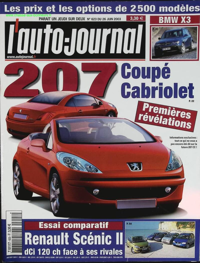 Peugeot 207 coupé cabriolet - L'auto journal - n° 623 - 2003 - revue magazine - voiture