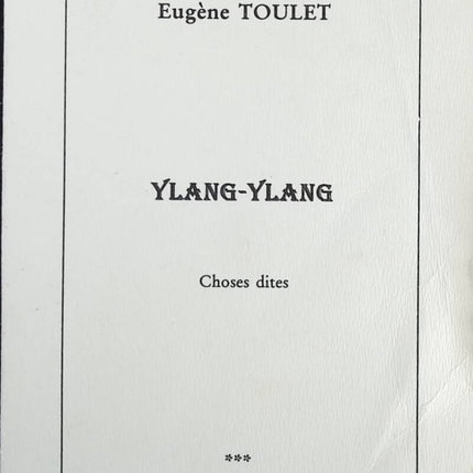 Ylang Ylang Dinge gesagt - Eugène Toulet - Buch