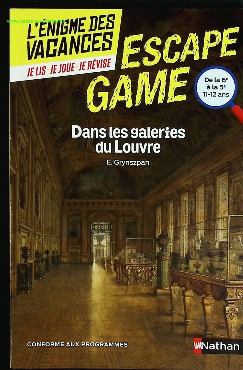 Dans les galeries du Louvre - Escape game - Dans les galeries du Louvre - 6e/5e - Eva Grynszpan - livre