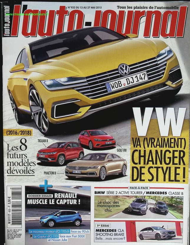 Volkswagen va changer de style - L'auto journal - n° 933 - 2015 - revue magazine - voiture