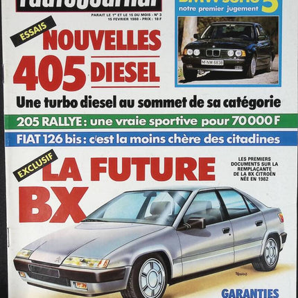 Peugeot 405 Citroën BX - L'auto Journal - Nr. 3 - 1988 - Zeitschriftenrezension - Auto