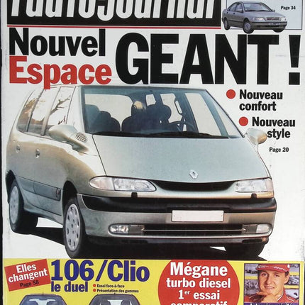 Nouvel Espace géant - L'auto journal - n° 434 - 1996 - revue magazine - voiture