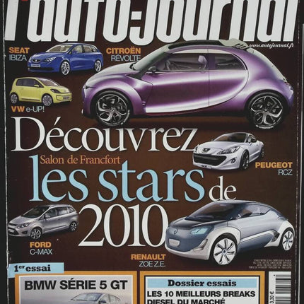 Les stars de 2010 - L'auto journal - n° 786 - 2009 - revue magazine - voiture