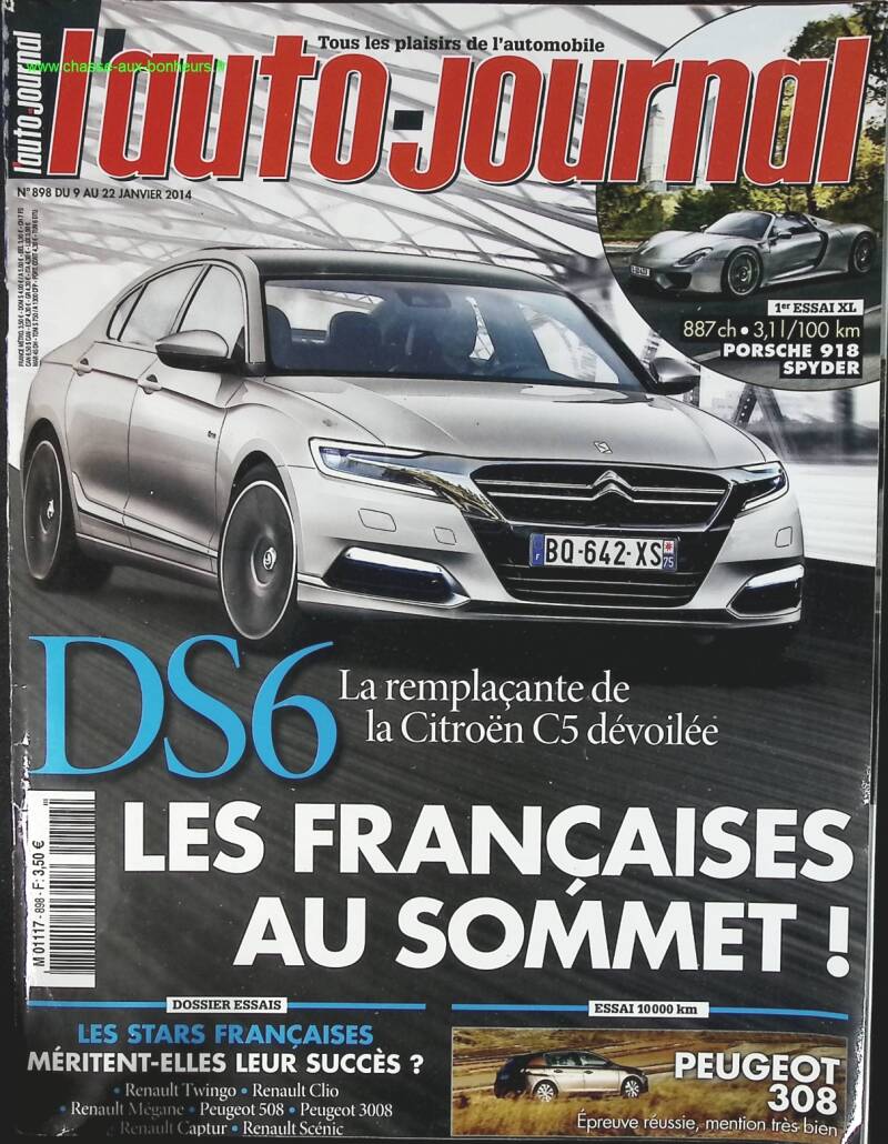 Citroën DS 6 - L'auto journal - n° 898 - 2014 - revue magazine - voiture