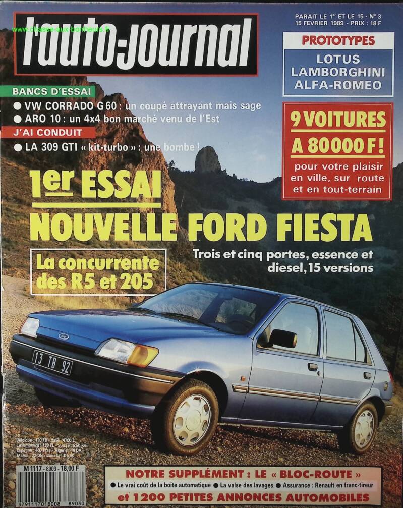 Ford Fiesta - L'auto journal - n° 3 - 1989 - magazine review - car
