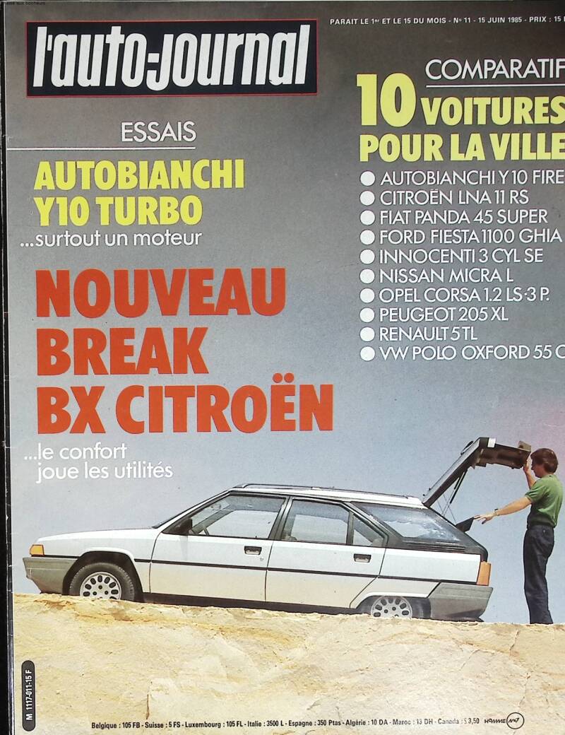 10 voitures pour la ville - L'auto journal - n° 11 - 1985 - revue magazine - voiture