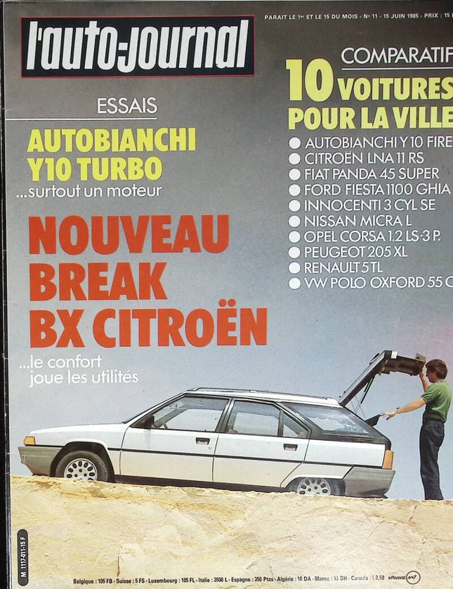 10 voitures pour la ville - L'auto journal - n° 11 - 1985 - revue magazine - voiture