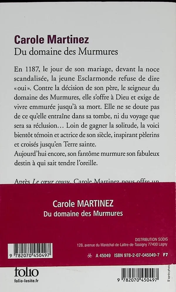 Du domaine des murmures - Carole Martinez - livre