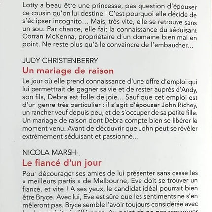Just Married ! Le mariage d’une princesse – Jessica Hart – Judy Christenberry – Nicola Marsh – romance mariage amour occasion - Livre