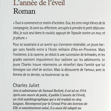L'Année de l'éveil - Charles Juliet - livre