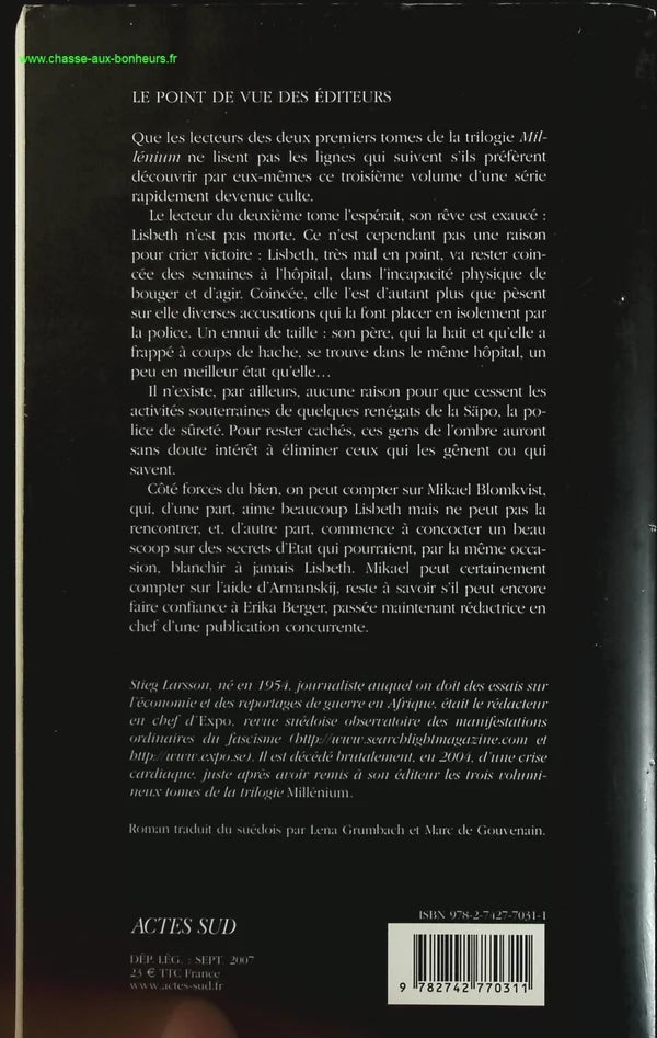 Millennium - Volume 3 - The Queen in the Hall of Drafts - Stieg Larson - book