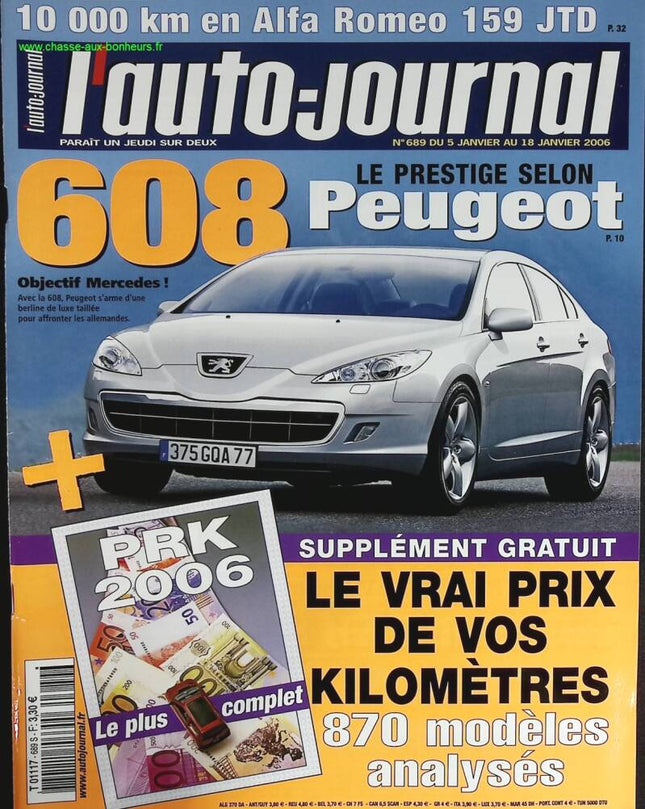 Peugeot 608 - L'auto journal - n° 689 - 2006 - magazine review - car
