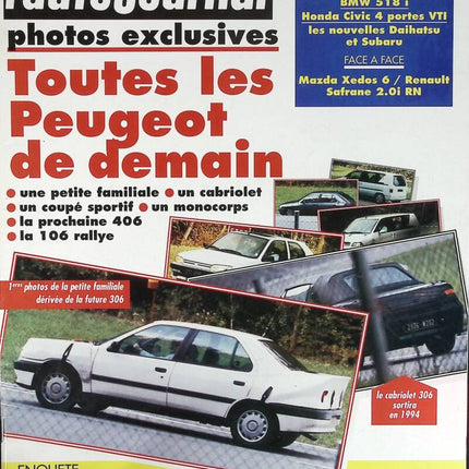All the Peugeots of tomorrow - L'auto journal - n° 20 - 1992 - magazine review - car