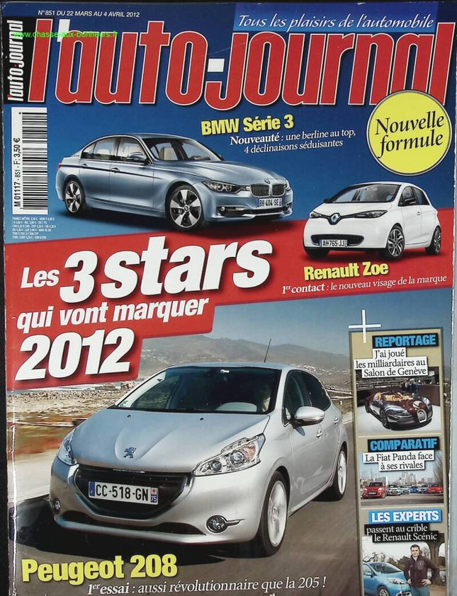 Les 3 stars qui vont marquer 2012 - L'auto journal - n° 851 - 2012 - revue magazine - voiture