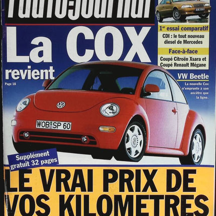 La Cox revient - L'auto journal - n° 481 - 1998 - revue magazine - voiture
