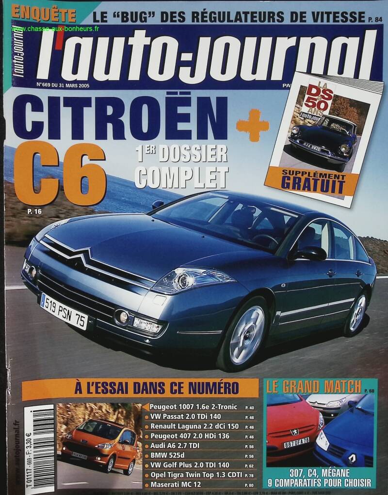 Citroën C6 - L'auto journal - n° 669 - 2005 - revue magazine - voiture