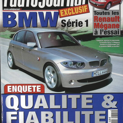 BMW série 1 - L'auto journal - n° 605 - 2002 - revue magazine - voiture
