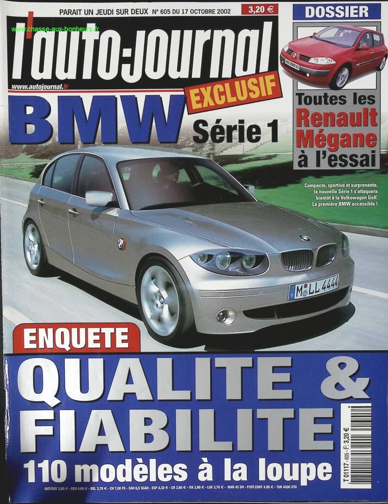 BMW série 1 - L'auto journal - n° 605 - 2002 - revue magazine - voiture