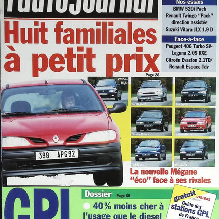 Acht preiswerte Familienautos - L'auto journal - Nr. 438 - 1996 - Zeitschriftenrezension - Auto