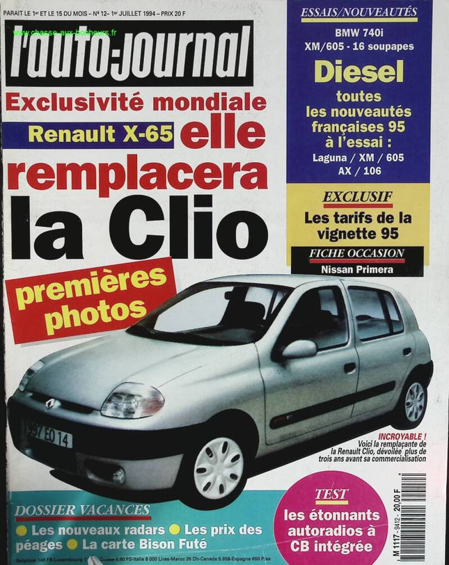 Renault Clio - L'auto journal - Nr. 12 - 1994 - Zeitschriftenrezension - Auto