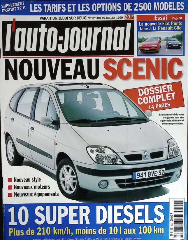 New Scenic - L'auto journal - n° 520 - 1999 - magazine review - car