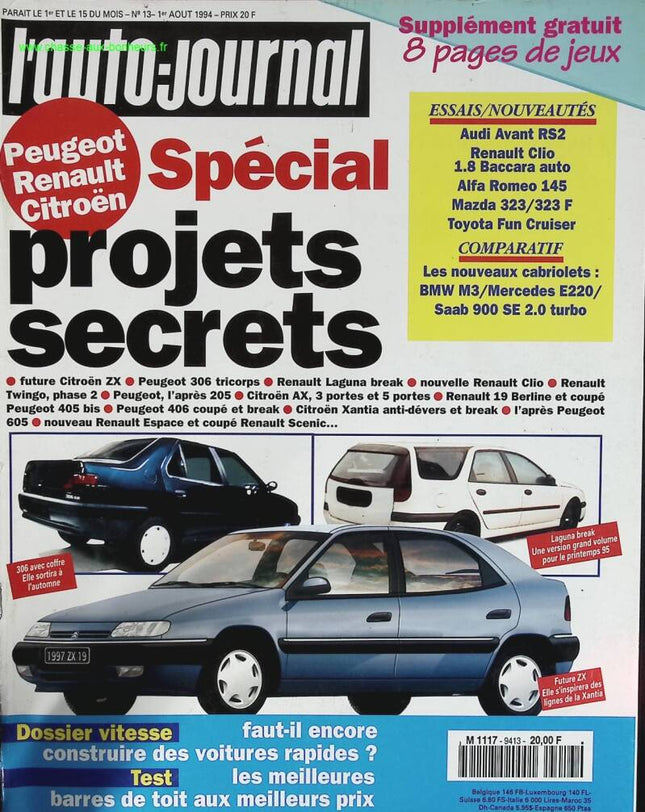 Spezielle Geheimprojekte - L'auto journal - Nr. 13 - 1994 - Zeitschriftenrezension - Auto