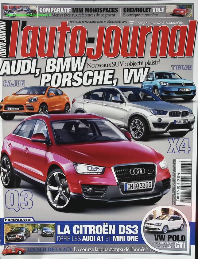 Audi BMW Porsche Volkswagen - L'auto journal - n° 816 - 2010 - revue magazine - voiture