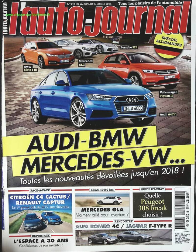 AUDI BMW Mercedes Volkswagen - L'auto journal - n° 910 - 2014 - revue magazine - voiture