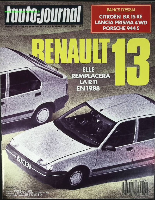 Renault 13 - L'auto journal - n° 5 - 1987 - revue magazine - voiture