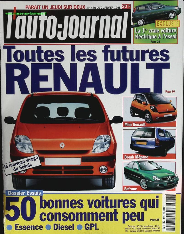 Toutes les futures Renault - L'auto journal - n° 480 - 1998 - revue magazine - voiture