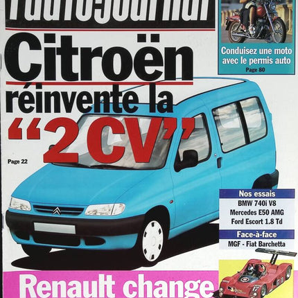Citroën réinvente la 2CV - L'auto journal - n° 439 - 1996 - revue magazine - voiture