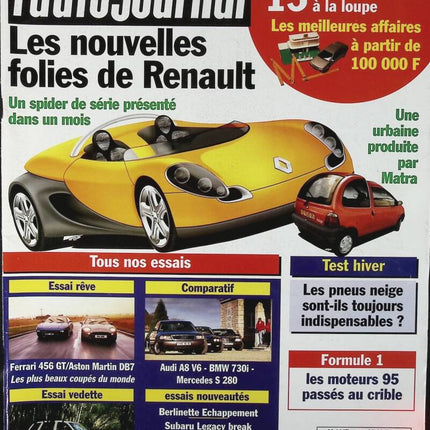 Les nouvelles folies de Renault - L'auto journal - n° 403 - 1995 - revue magazine - voiture