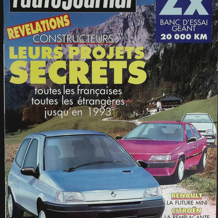 Les projets secrets - L'auto journal - n° 5 - 1991 - revue magazine - voiture