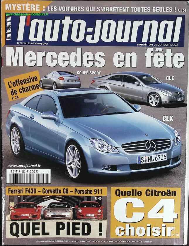 Mercedes en fête - L'auto journal - n° 662 - 2004 - revue magazine - voiture