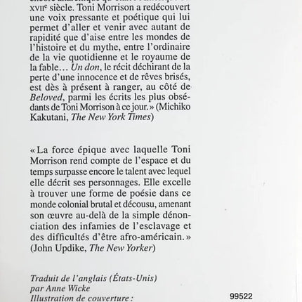 Un don - Toni Morrison - Livre