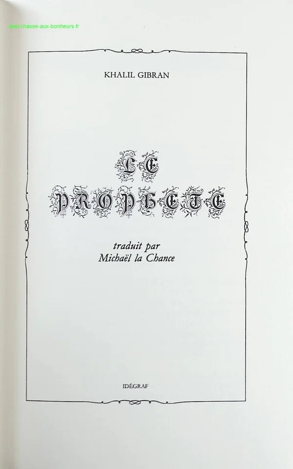 The Prophet - Khalil Gibran - Book