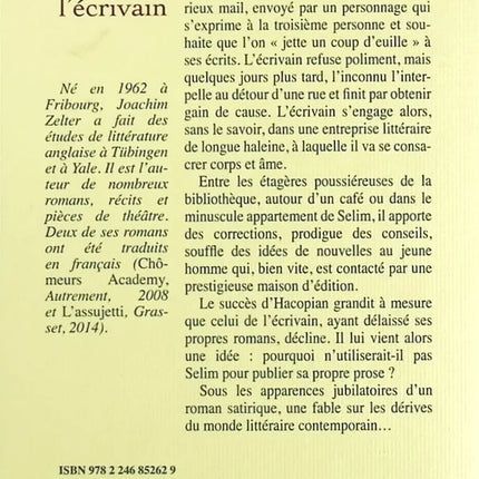 Monsieur l'écrivain - Joachim Zelter - Livre