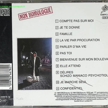 Non homologué - Jean-Jacques Goldman - CD