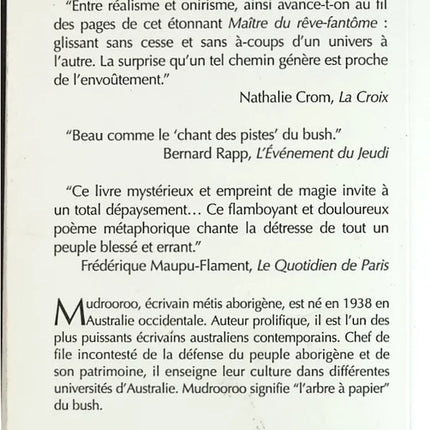 Le Maître du rêve-fantôme - Mudrooroo - livre