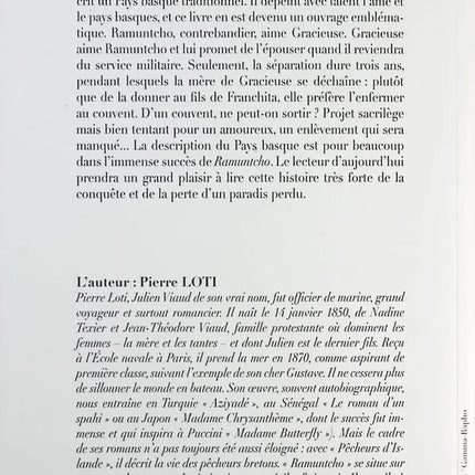 Ramuntcho - Pierre Loti - Livre