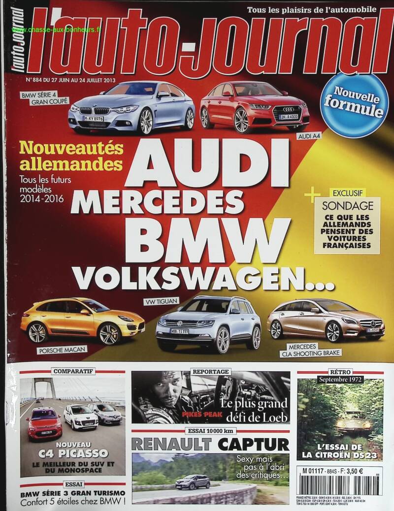Audi Mercedes BMW Volkswagen - L'auto journal - n° 884 - 2013 - magazine review - car