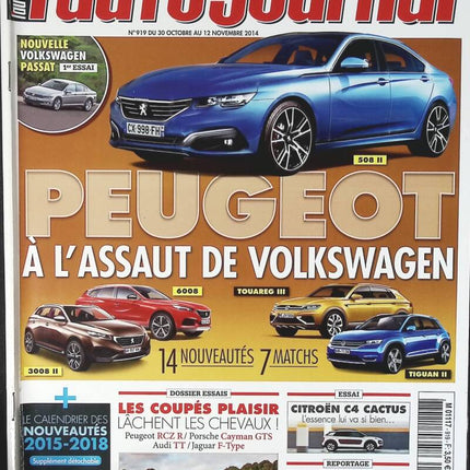 Peugeot attacks Volkswagen - L'auto journal - n° 919 - 2014 - magazine review - car
