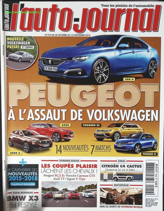 Peugeot à l'assaut de Volkswagen - L'auto journal - n° 919 - 2014 - revue magazine - voiture